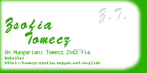 zsofia tomecz business card